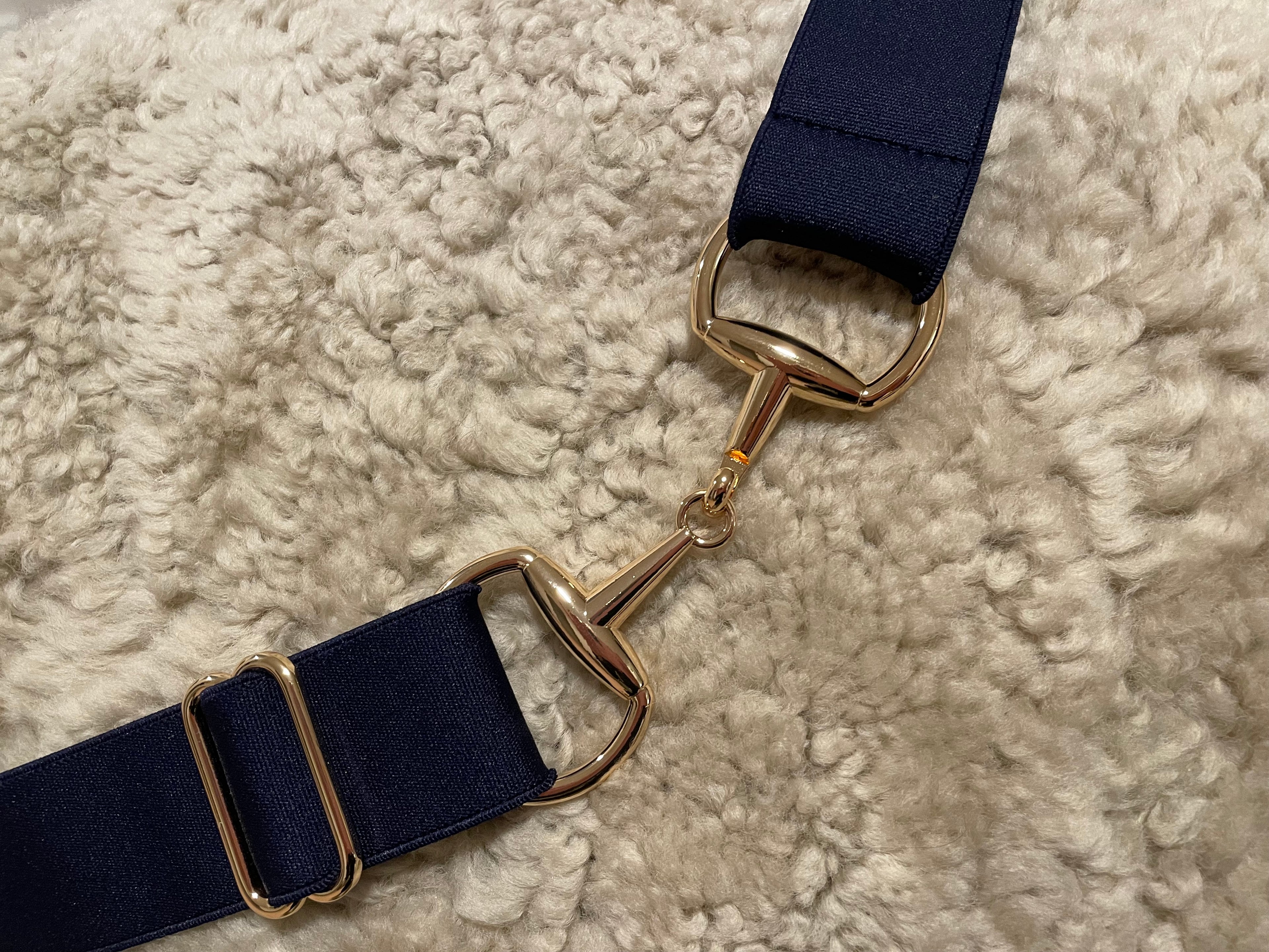 Snaffle bit Belte mørkeblått/ gull