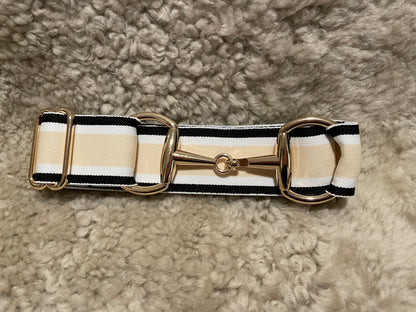 Snaffle bit Belte beige, hvit og sort